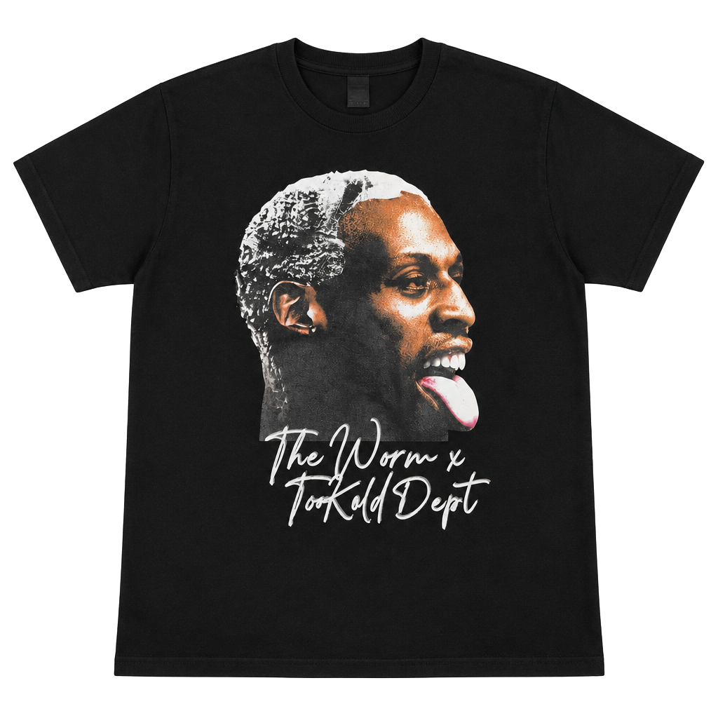 Too Kold Dept The Worm Dennis Rodman Graphic T-Shirt Black 1