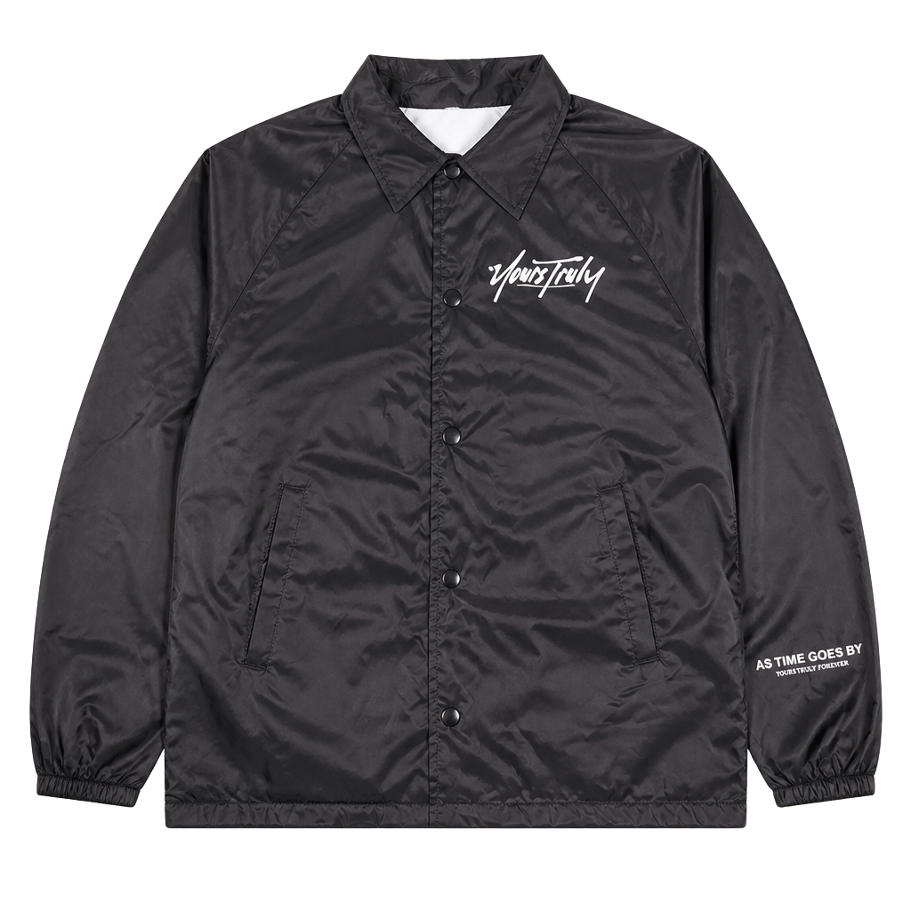 Yours Truly Forever As Time Goes By Hourglass Skull Coach Jacket 1