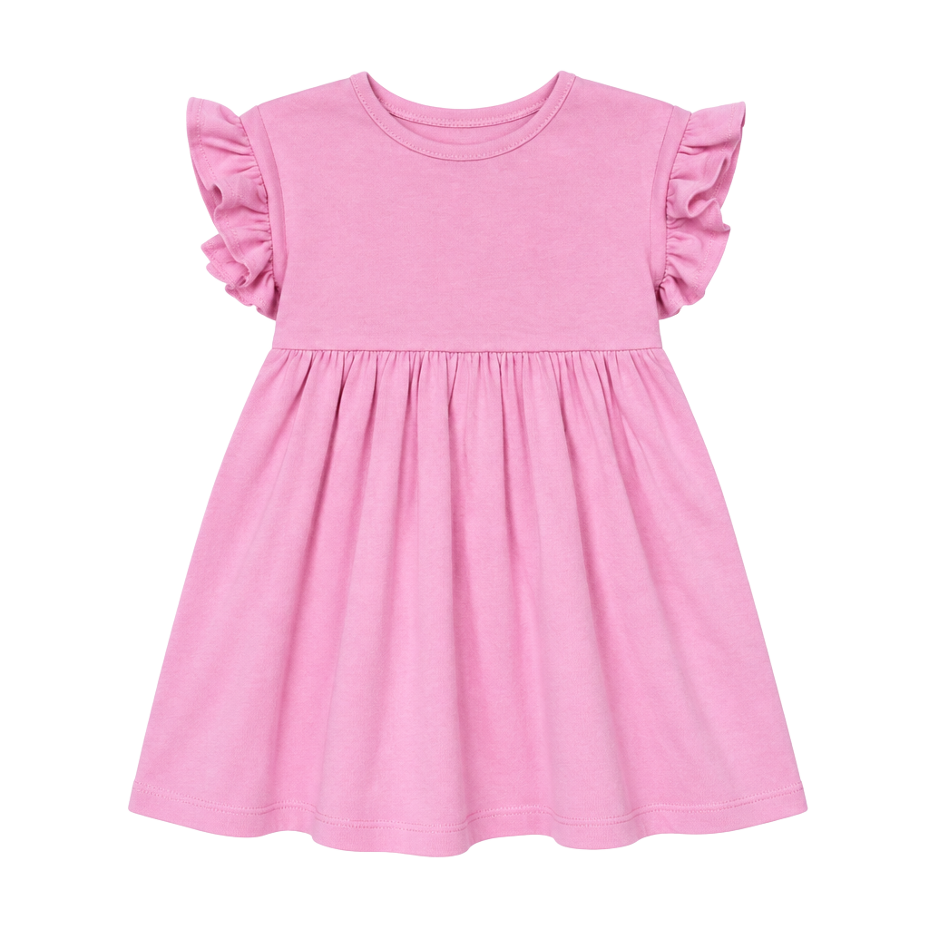 (555) Cat & Jack Pink Flutter Sleeve Knit Dress Size 4t 1