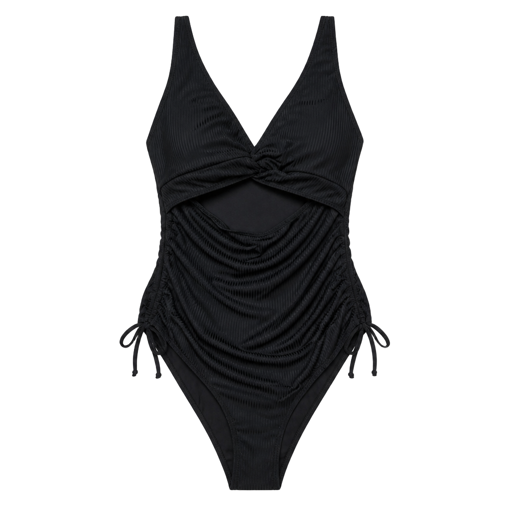 (336) Black One Piece Swimsuit 1
