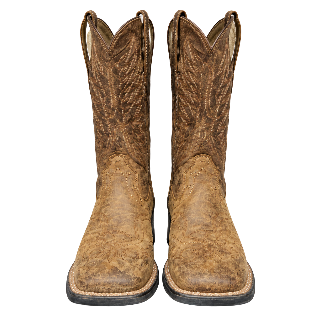 Ariat Cowboy Boots Size 1 Brown Leather Square Toe 1