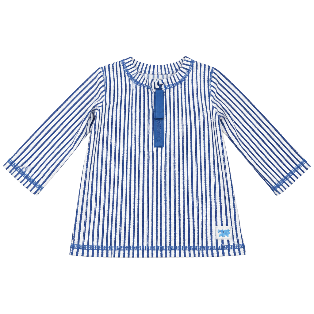 (509) RuggedButts Blue Striped Rash Guard 6-12M 1