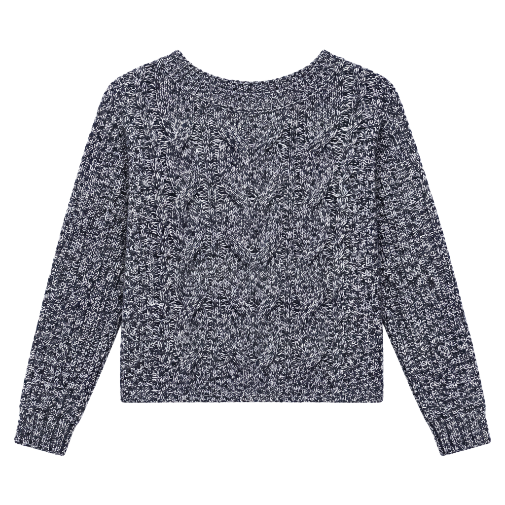 (545) Hollister Cable Knit Sweater Size S Blue Speckled 1