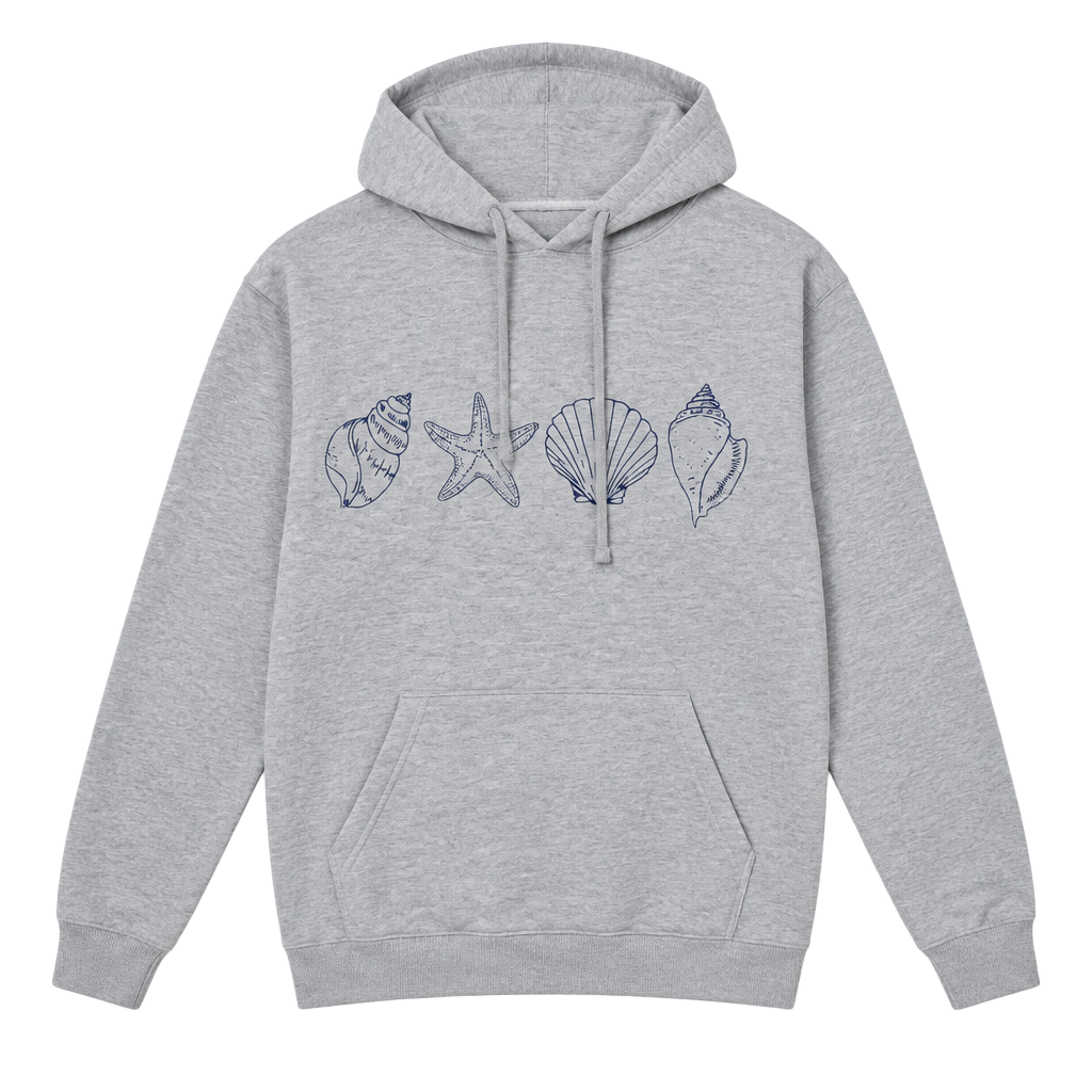 (577) Zuni Sportswear Shells Graphic Gray Hoodie 1