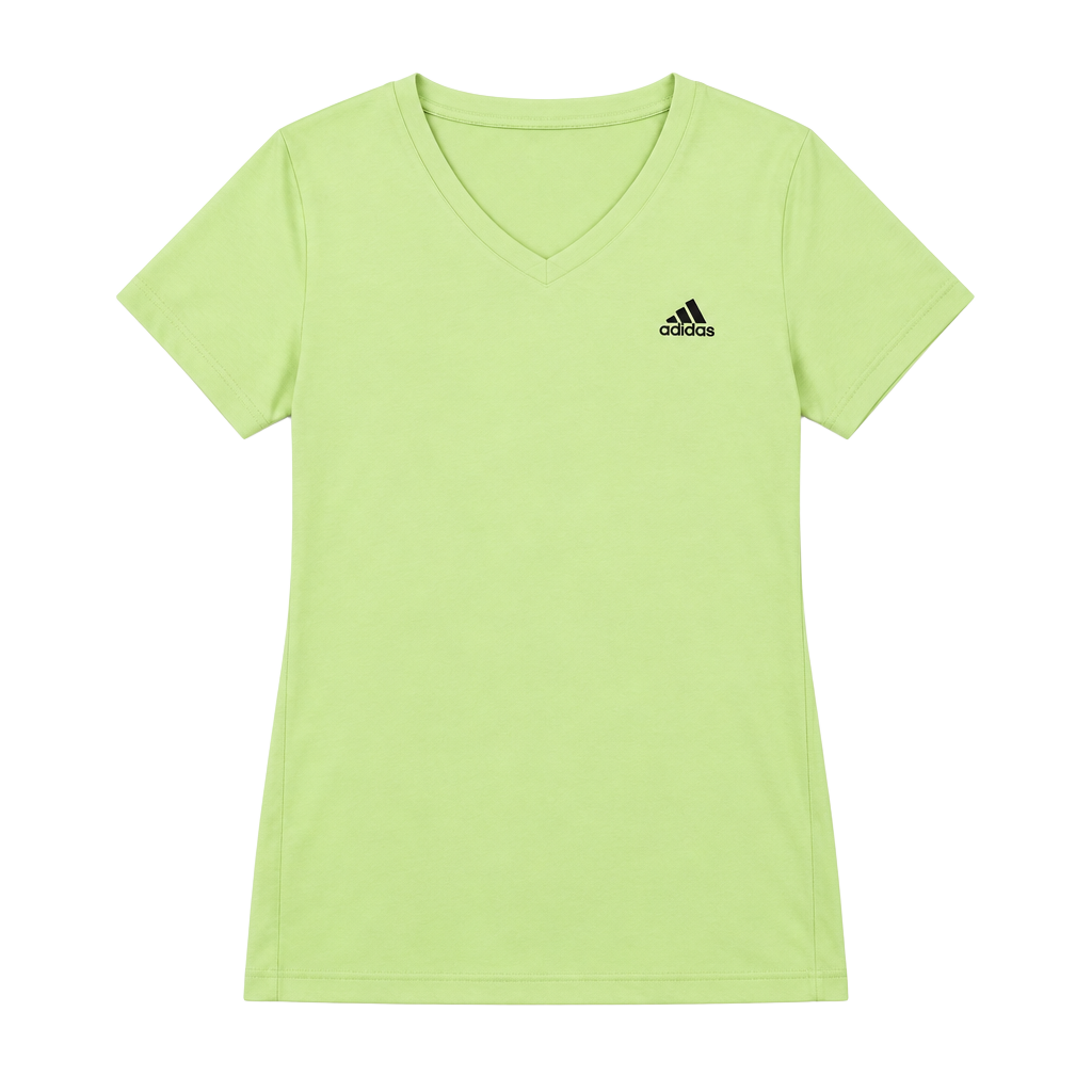 (544) Adidas V Neck T-Shirt Size S Lime 1