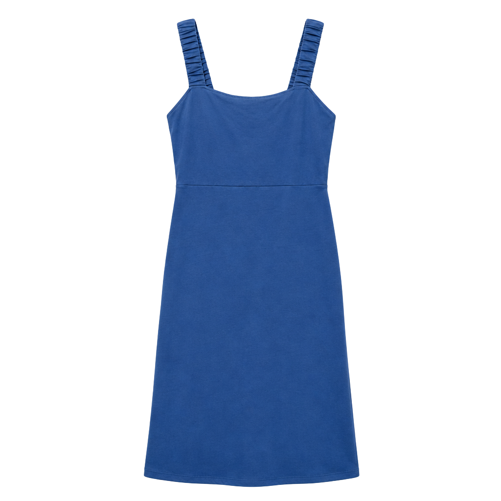 So Ruched Strap Square Neck Mini Dress Blue 1