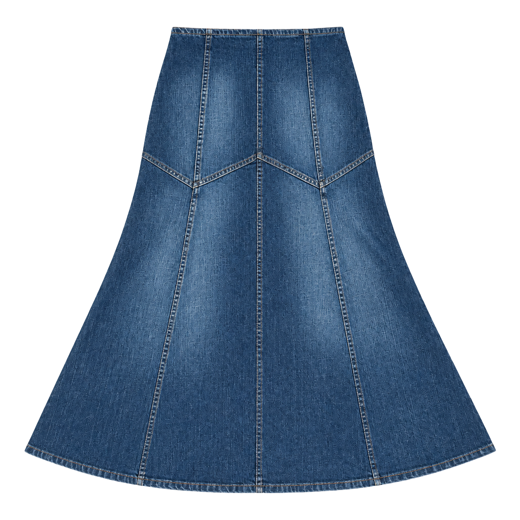 Harold's Denim Skirt Size 6 Blue Maxi Fishtail Mermaid Seamed 1