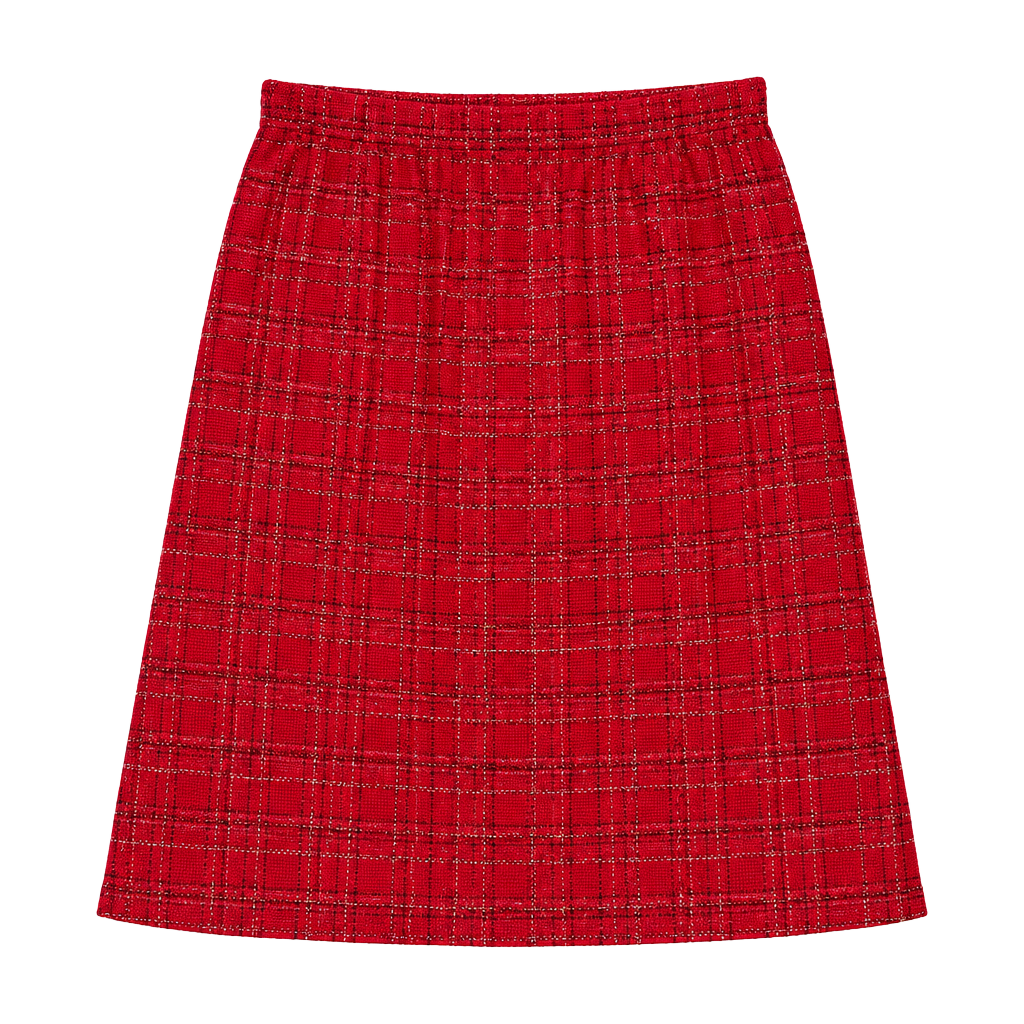 Vintage Blair Boutique Plaid Midi Skirt Size Medium Red Wool Blend 1