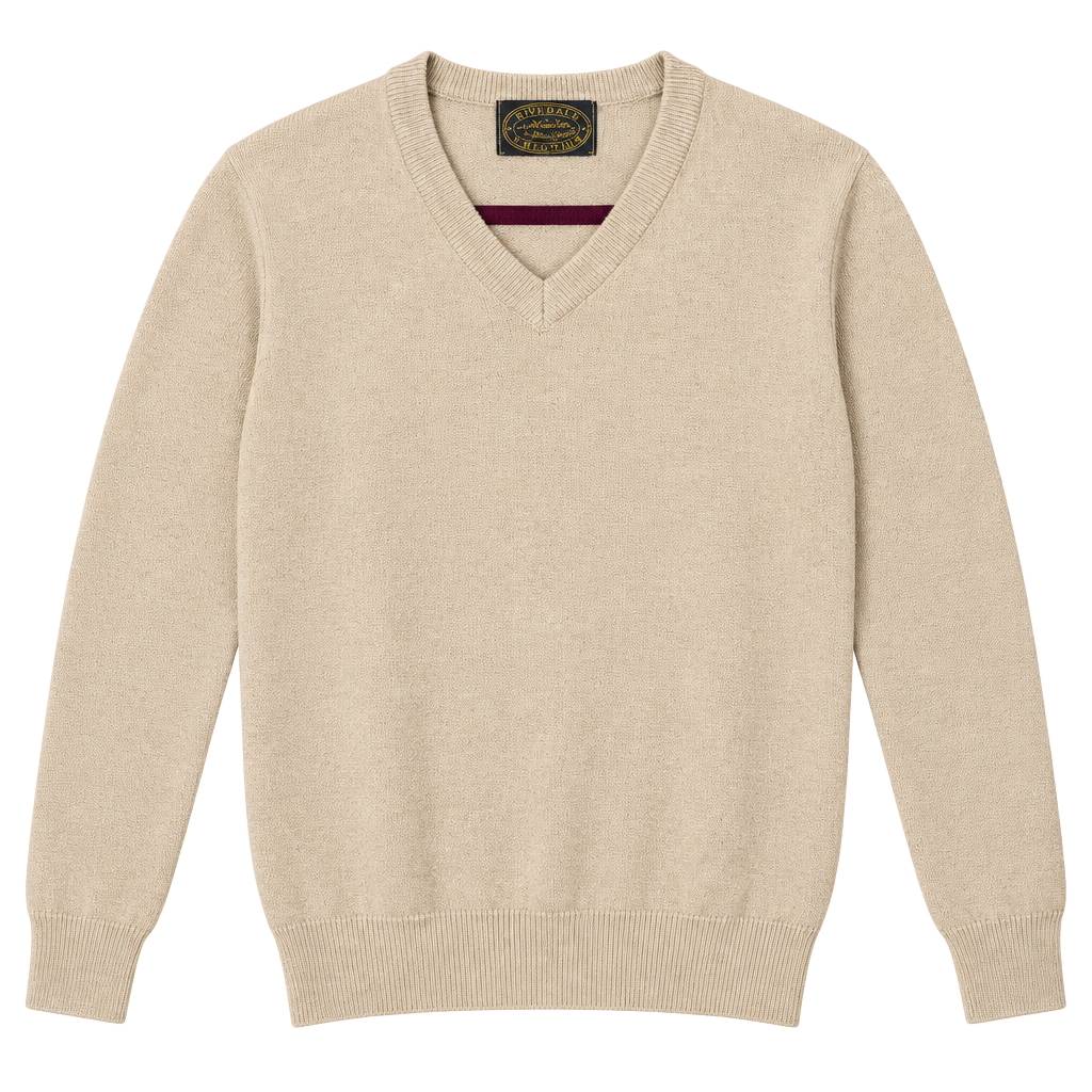 Sweater Emporium V-Neck Sweater Size L Tan Cream 1