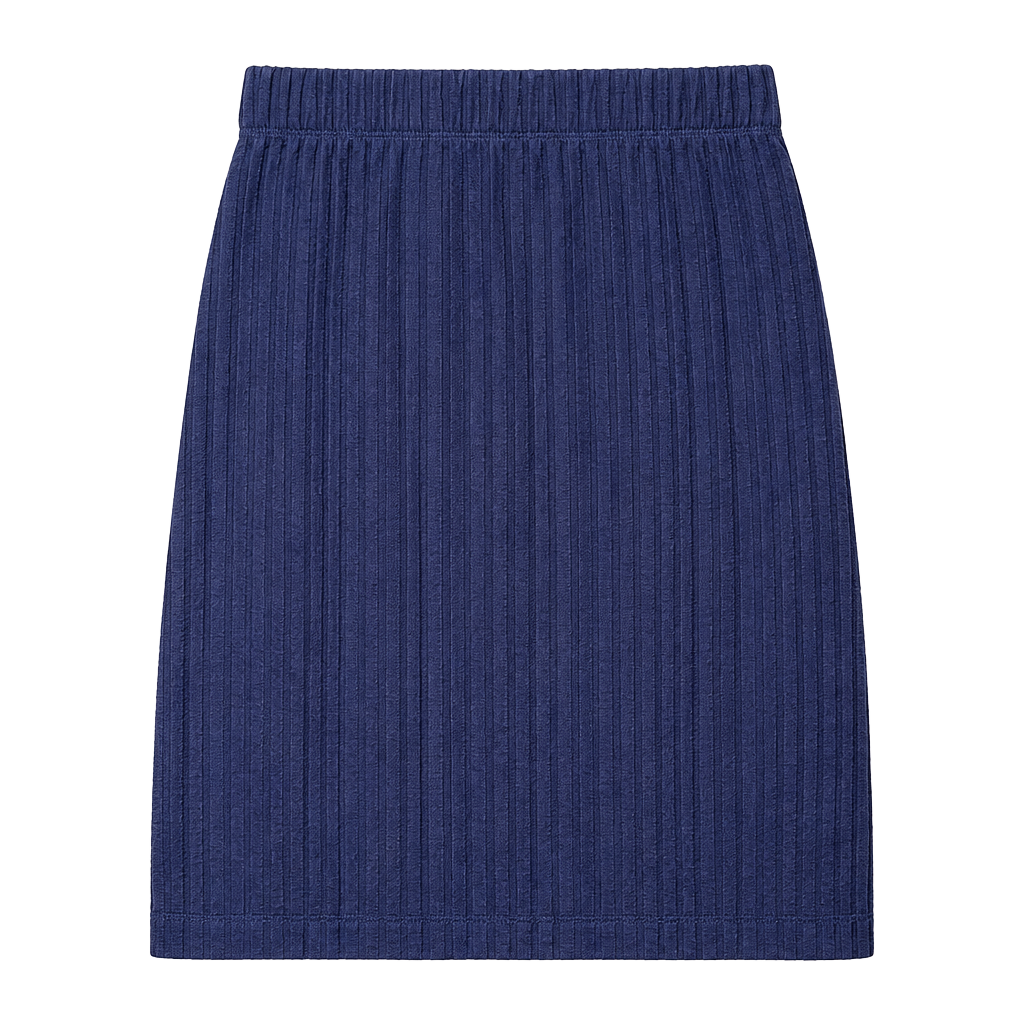 Forenza Skirt Size M Blue Ribbed Elastic Waist Vintage 1