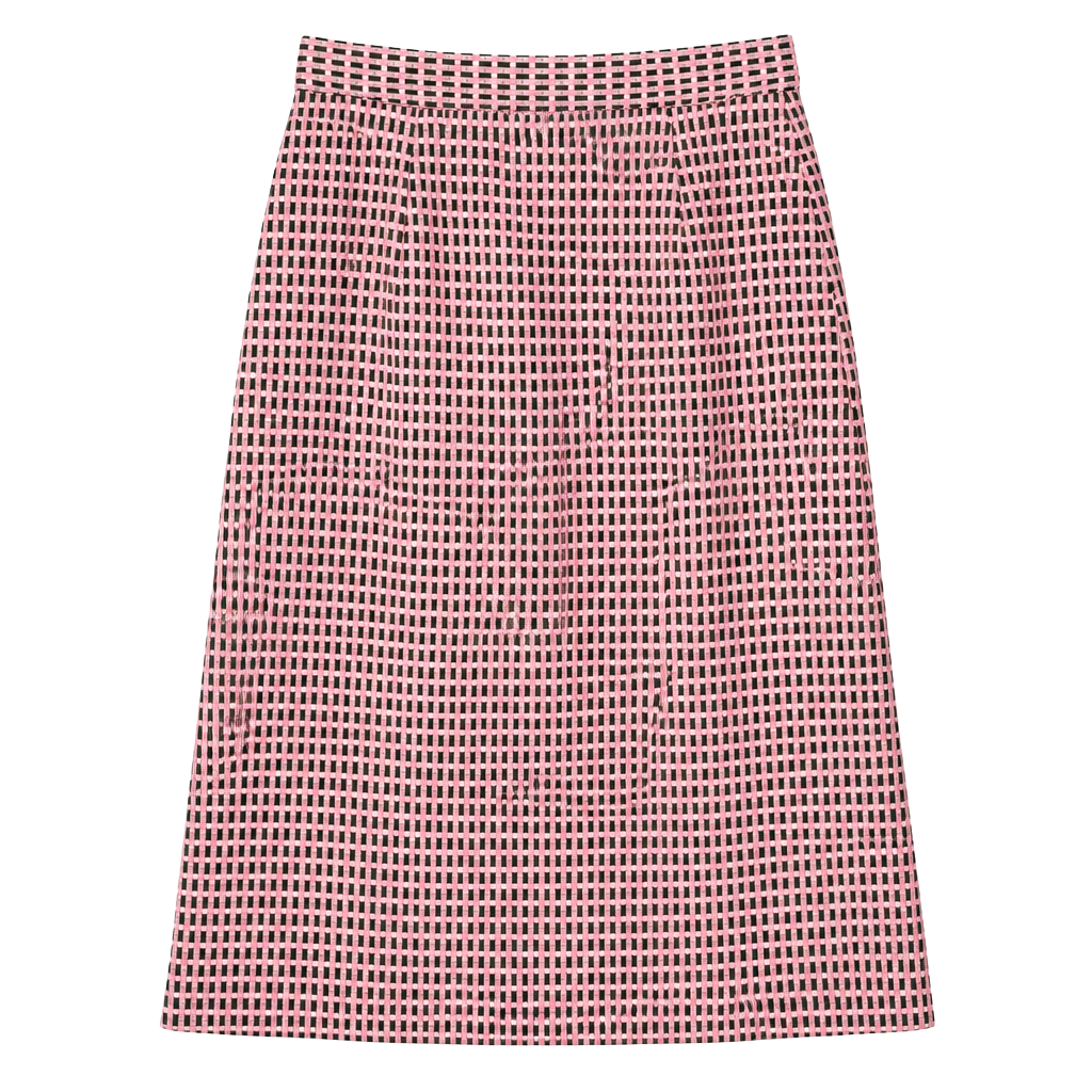 70s vintage skirt checkered green and pink skirt. 1