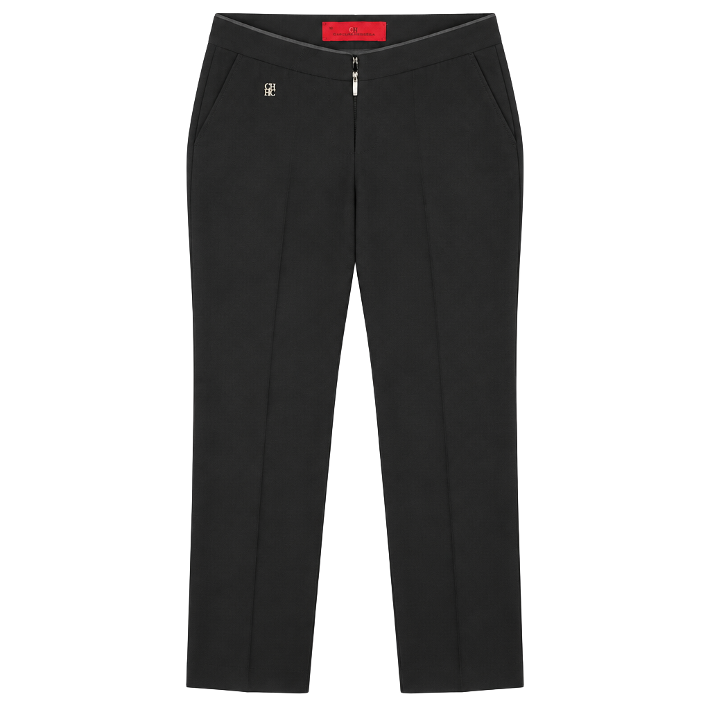 Carolina Herrera Trousers Size 10 Black Dress Pants Logo 1