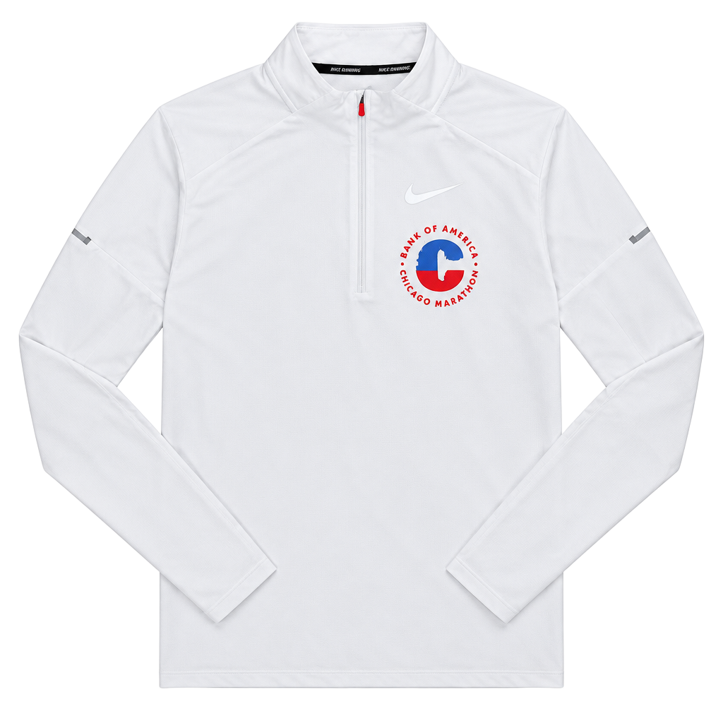 Nike Dri-FIT Chicago Marathon 1/2 Zip Size S White Running Top 1