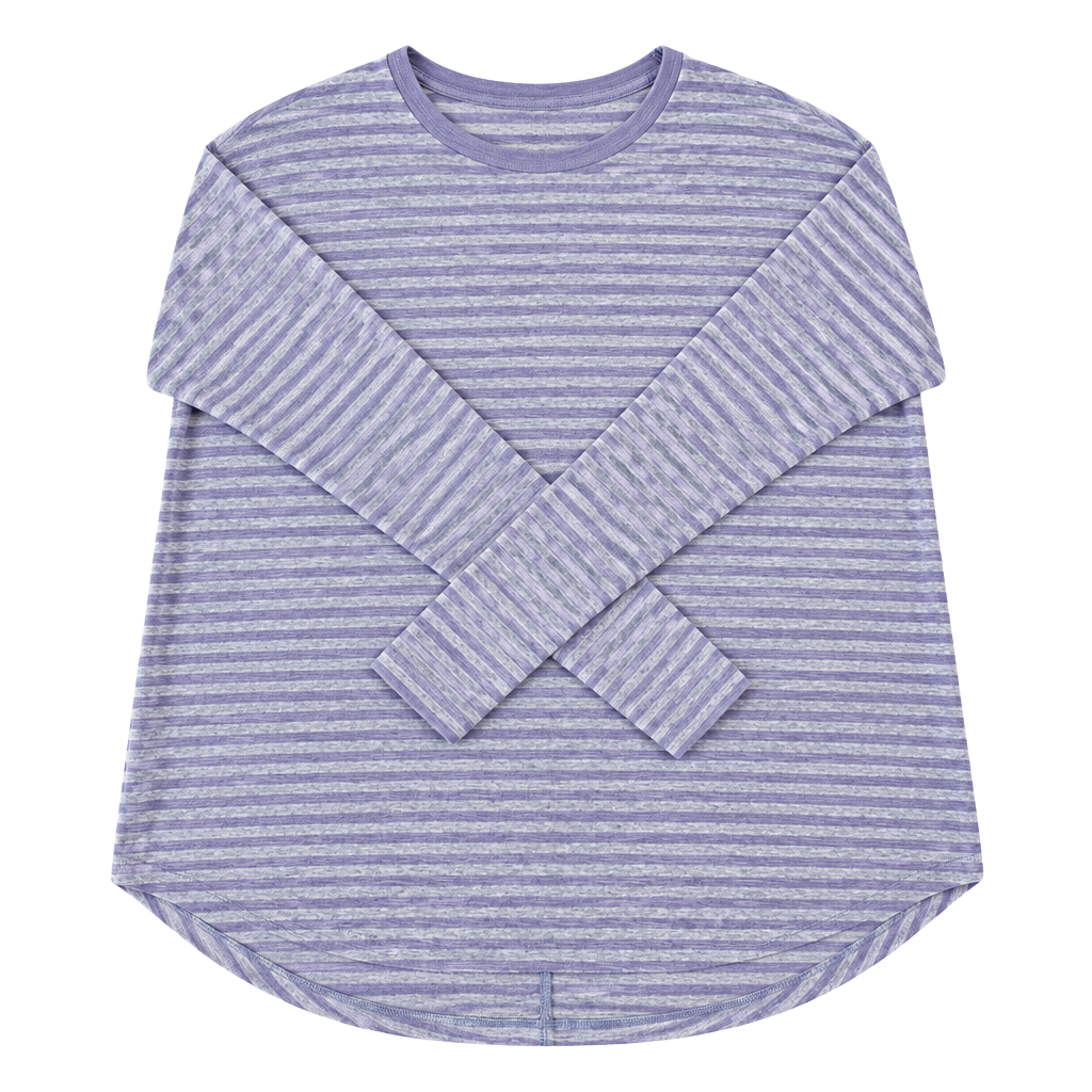 Aerie Long Sleeve Striped Top Purple 1
