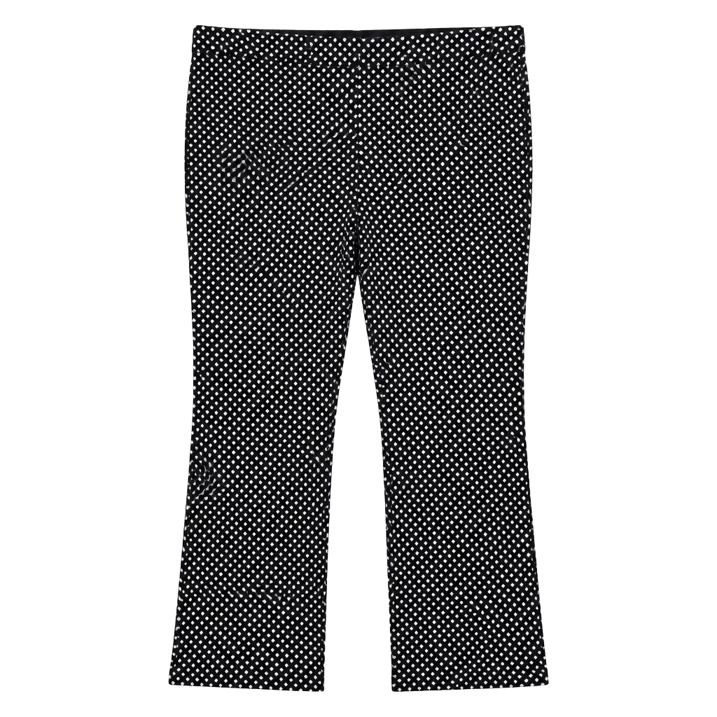 Anthropologie The Essential Crop Flare Pants Size L Black White Diamond 1