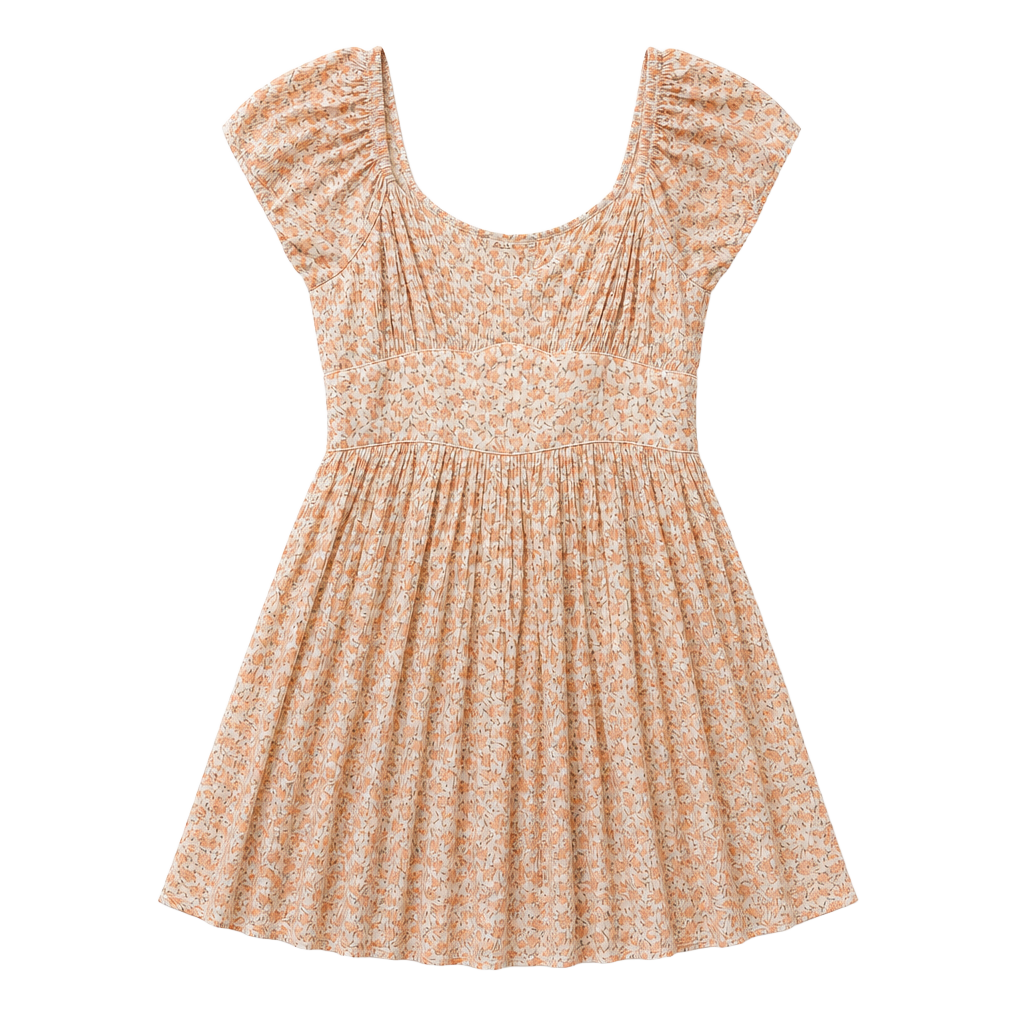 Altar'd State Mini Dress Size XS Pink Floral Puff Sleeve Smocked 1