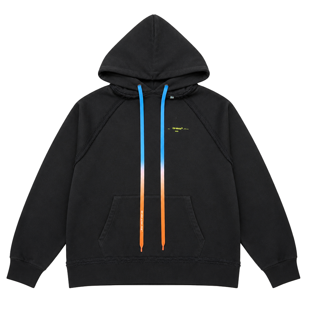 Off-White FW20 Acrylic Arrows Incomp Hoodie Black Yellow 1