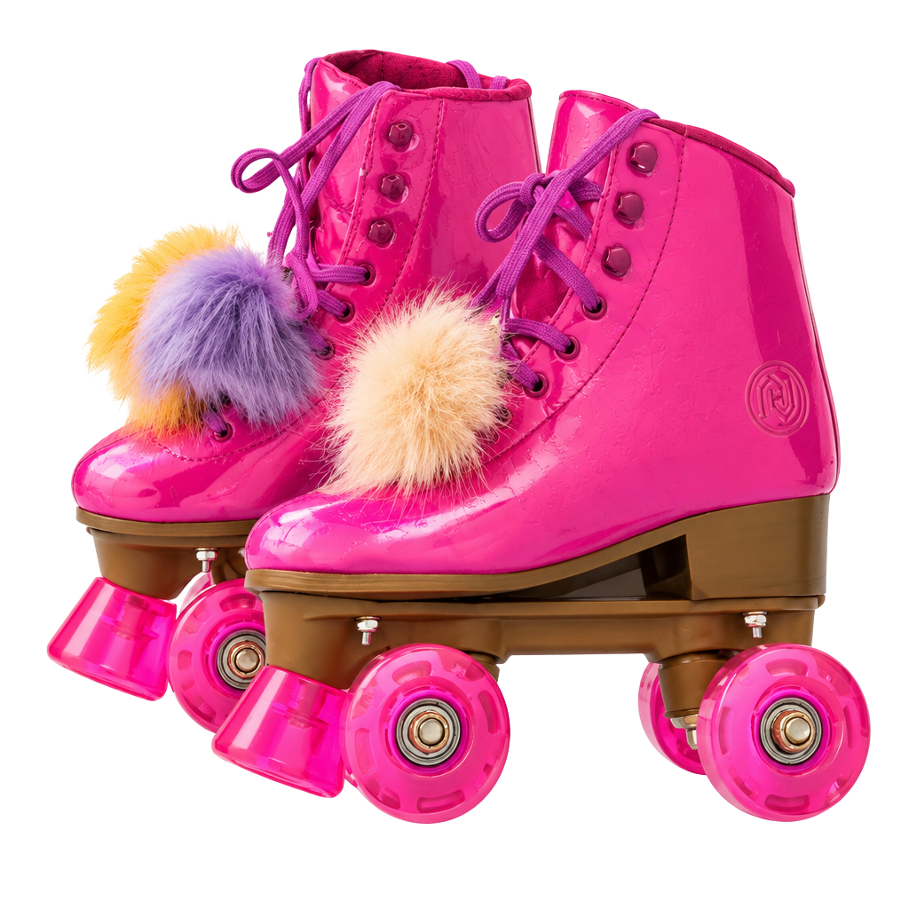 Holographic Roller Skates Pink Fushcia Light up Wheels
1