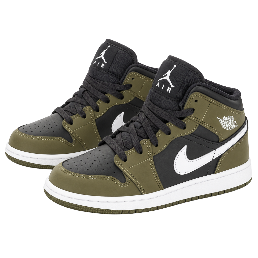 Jordan Air Jordan 1 Mid Medium Olive White Black Sneakers 1