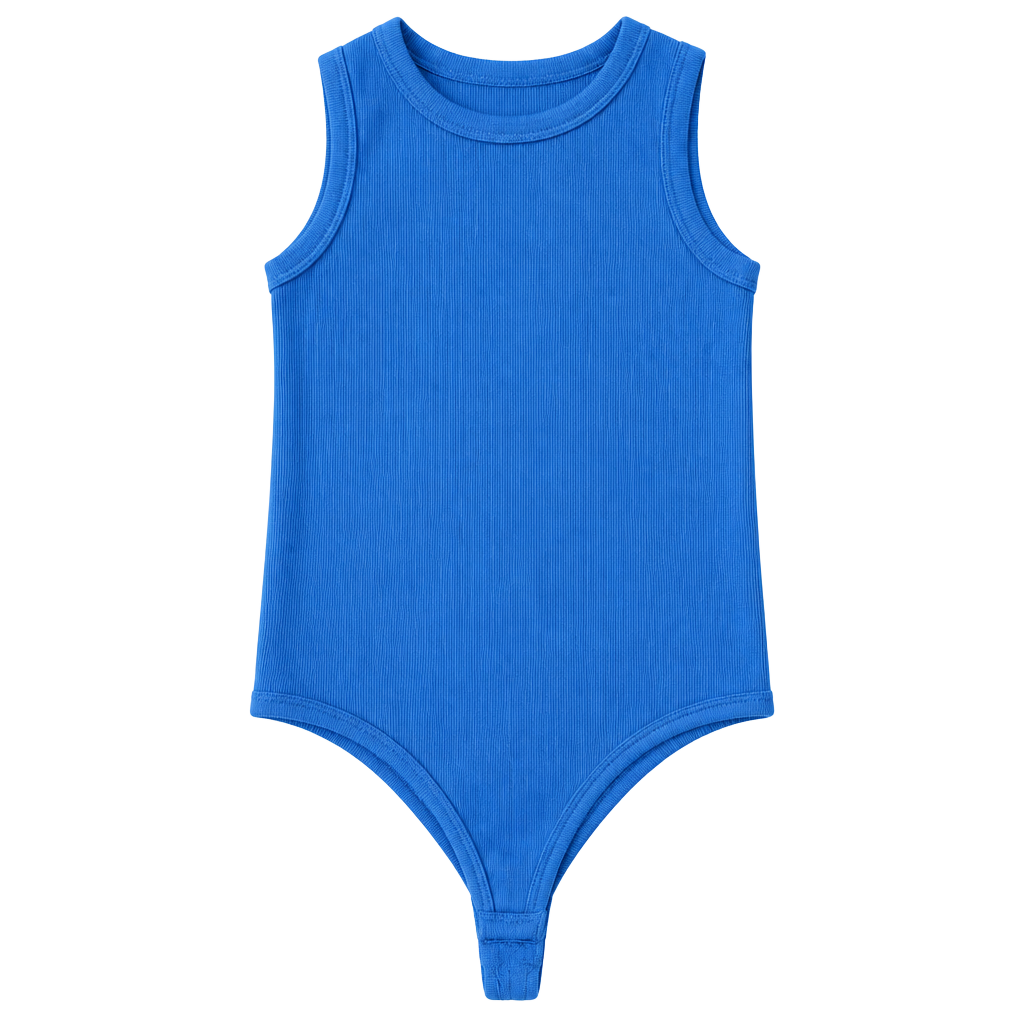 Happily Grey Ribbed Sleeveless Bodysuit Size M/L Blue 1