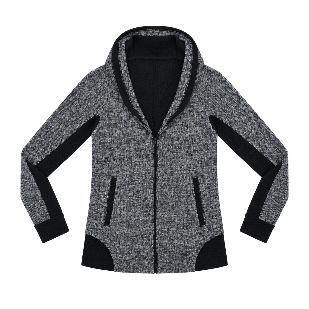 Lululemon Athletica Jacket Size 6 Black White Heathered Cardigan 1