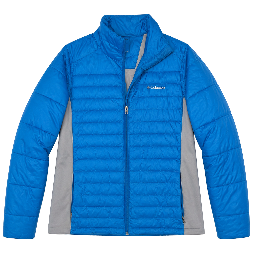COLUMBIA Women's Powder Pillow Hybrid Puffer Jacket Size M Medium Blue 1