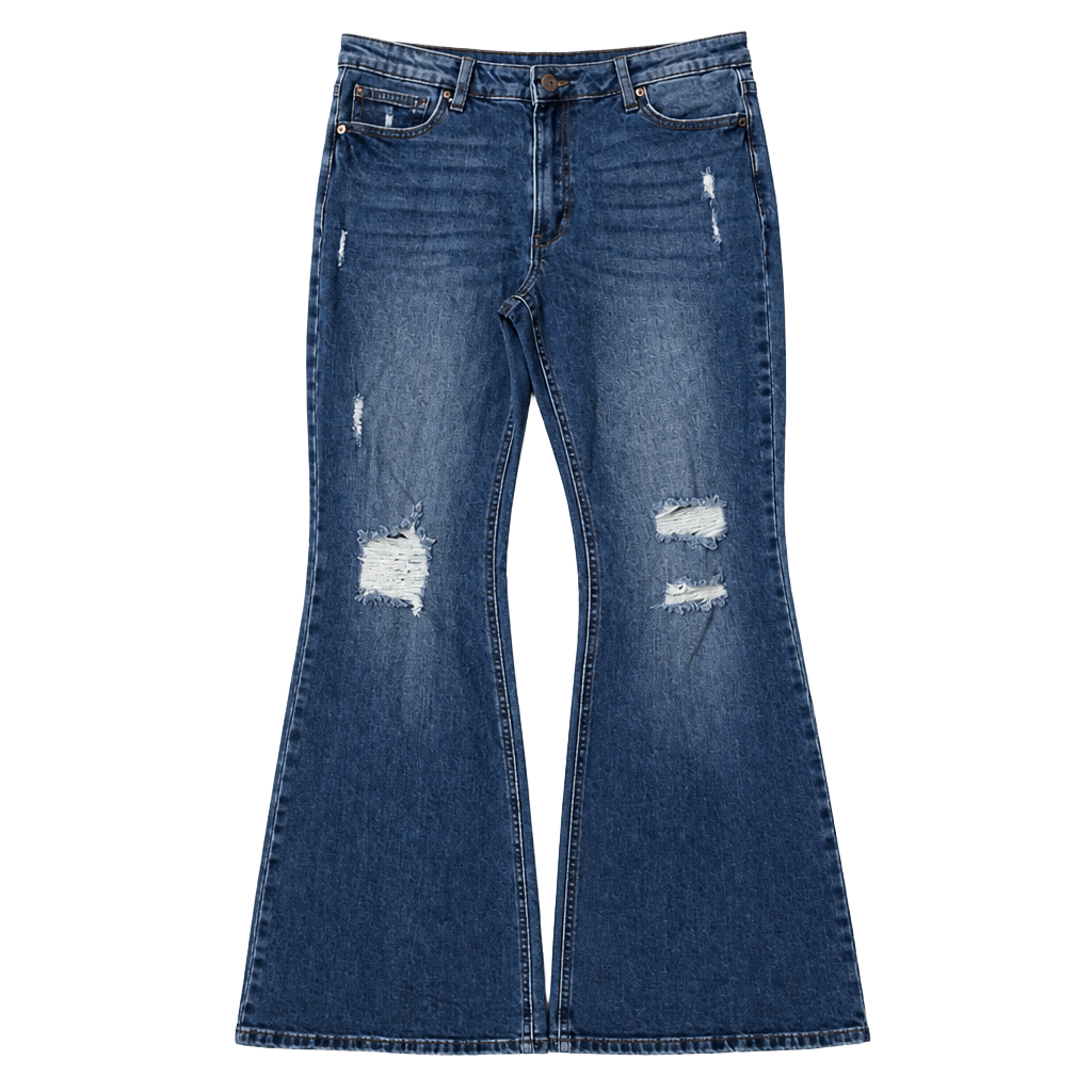 Celebrity Pink Blue Jeans in excellent condition wide legs Distressed size 15. 1