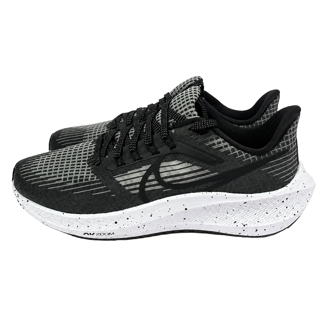 Nike Air Zoom Pegasus 38 Black White Speckled Running Shoes 1