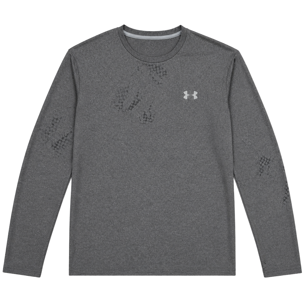 Under Armour HeatGear Long Sleeve Athletic Shirt Grey Size Medium 1