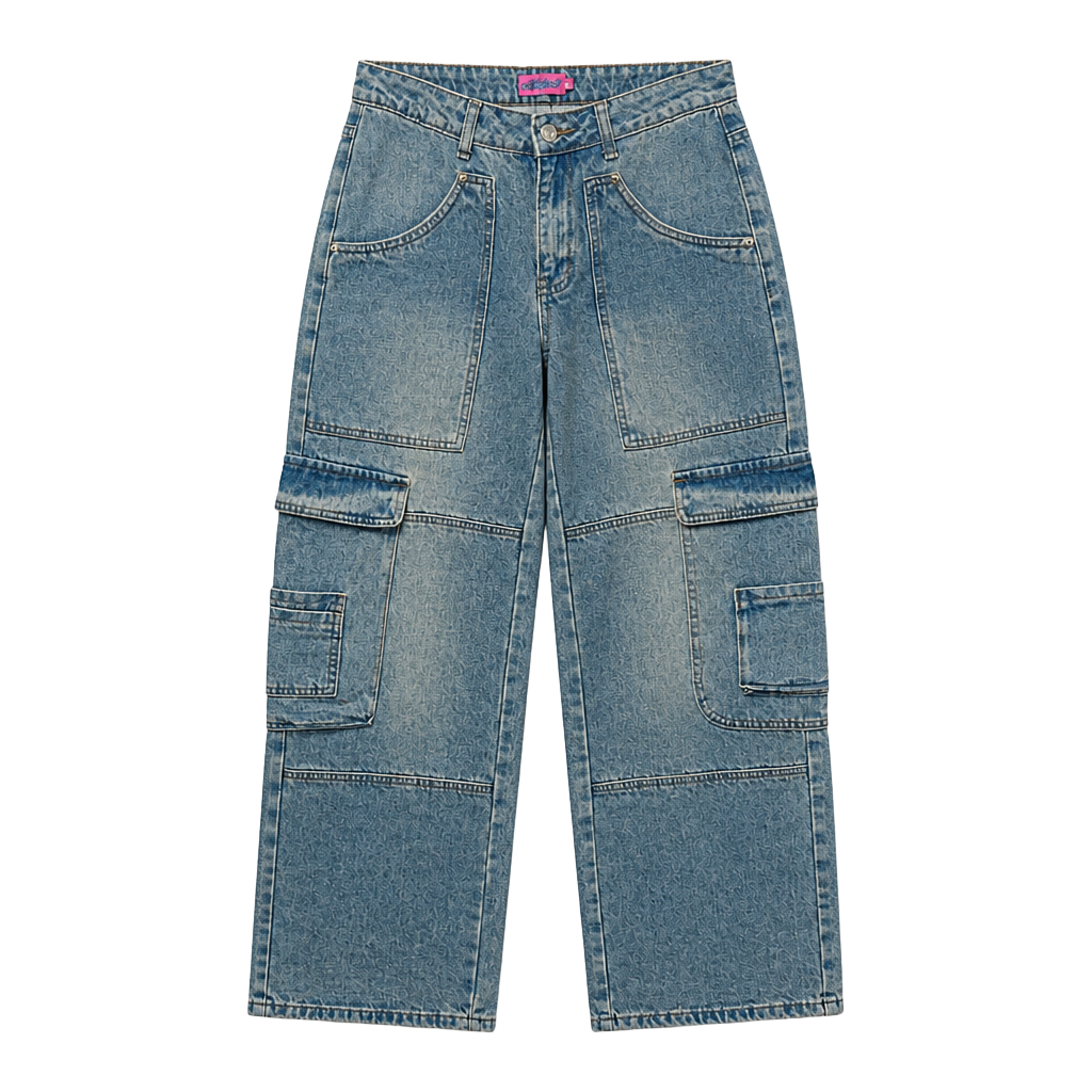 Edikted Cargo Denim Jeans Size XS 27/28 1