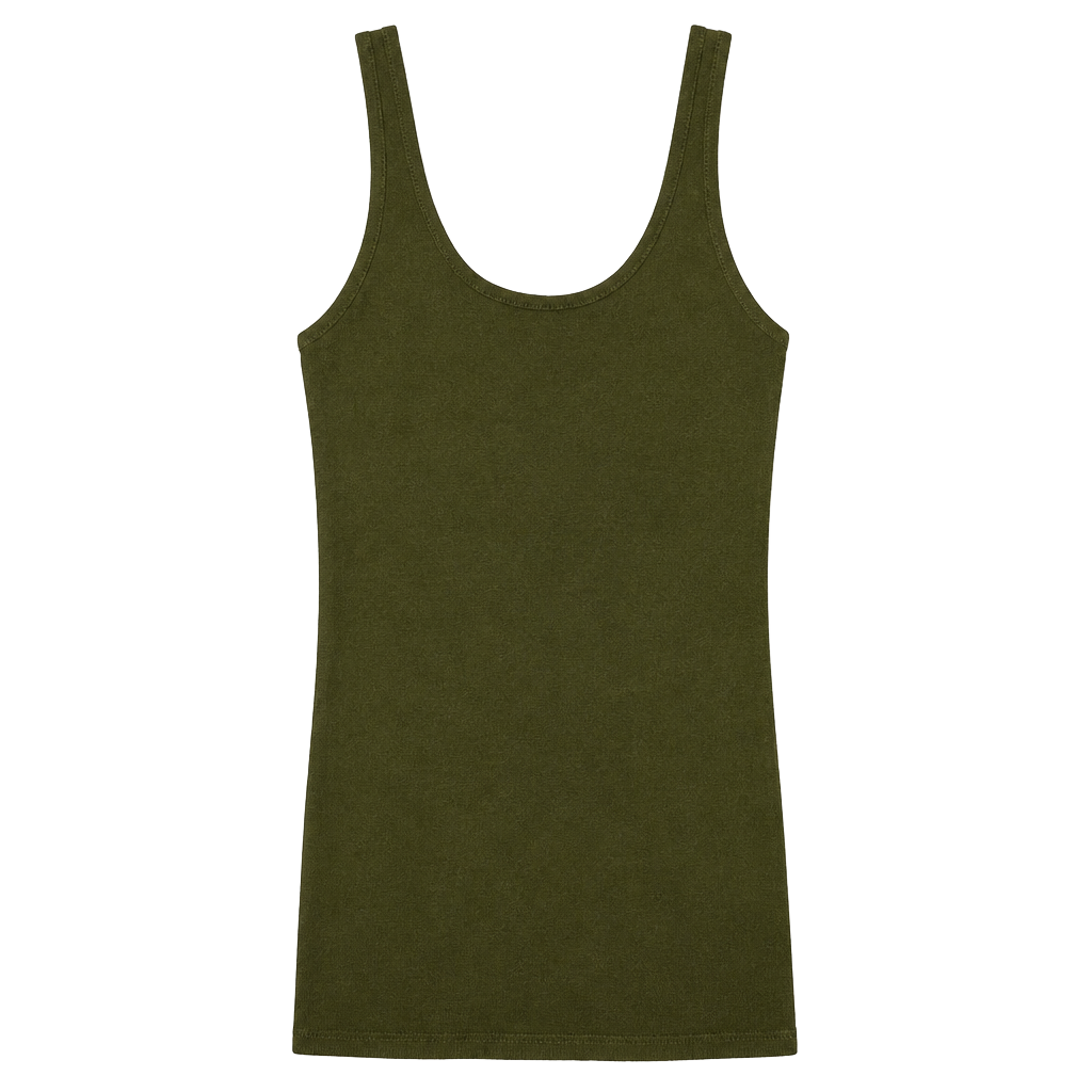 Double Zero Olive Green Knit Tank Top Camisole Size Small 1