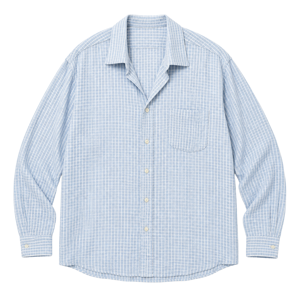 Peter Millar Men's Long Sleeve Button Down Shirt Blue White Check Size 18 1/2 1