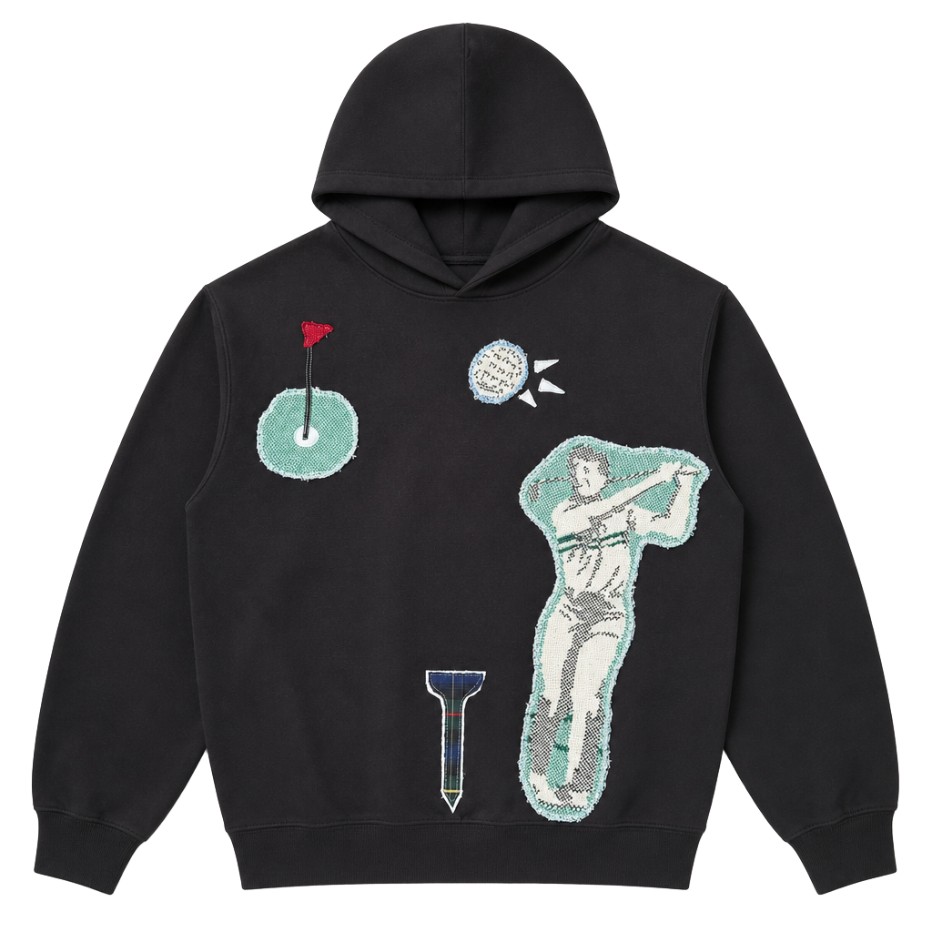 Reworked Carhartt Golf Graphic Applique Hoodie Black 1