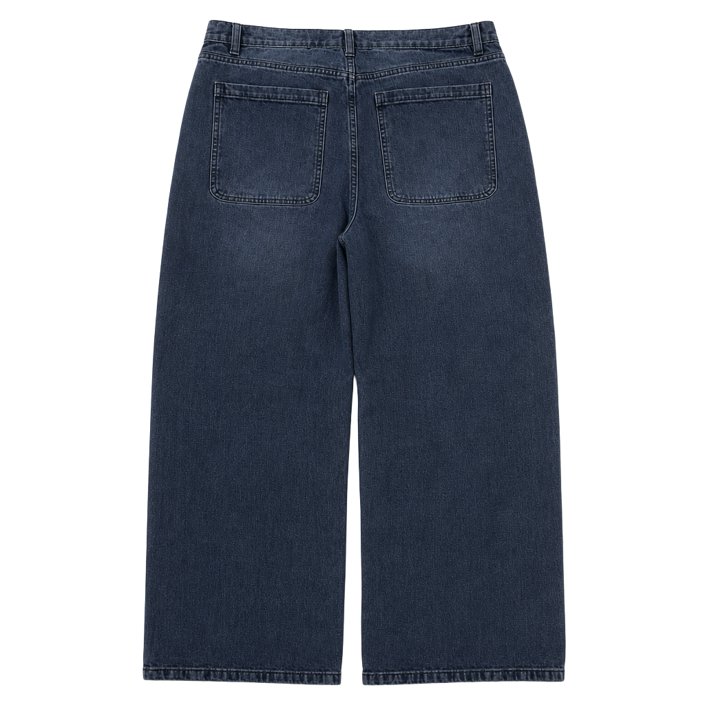 Carbon Dark Wash Wide Leg Denim Jeans 1
