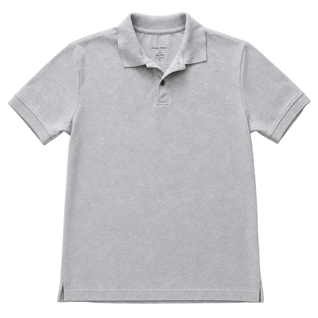 Banana Republic Men's Gray Pique Short Sleeve Polo Shirt , fits like a small 1