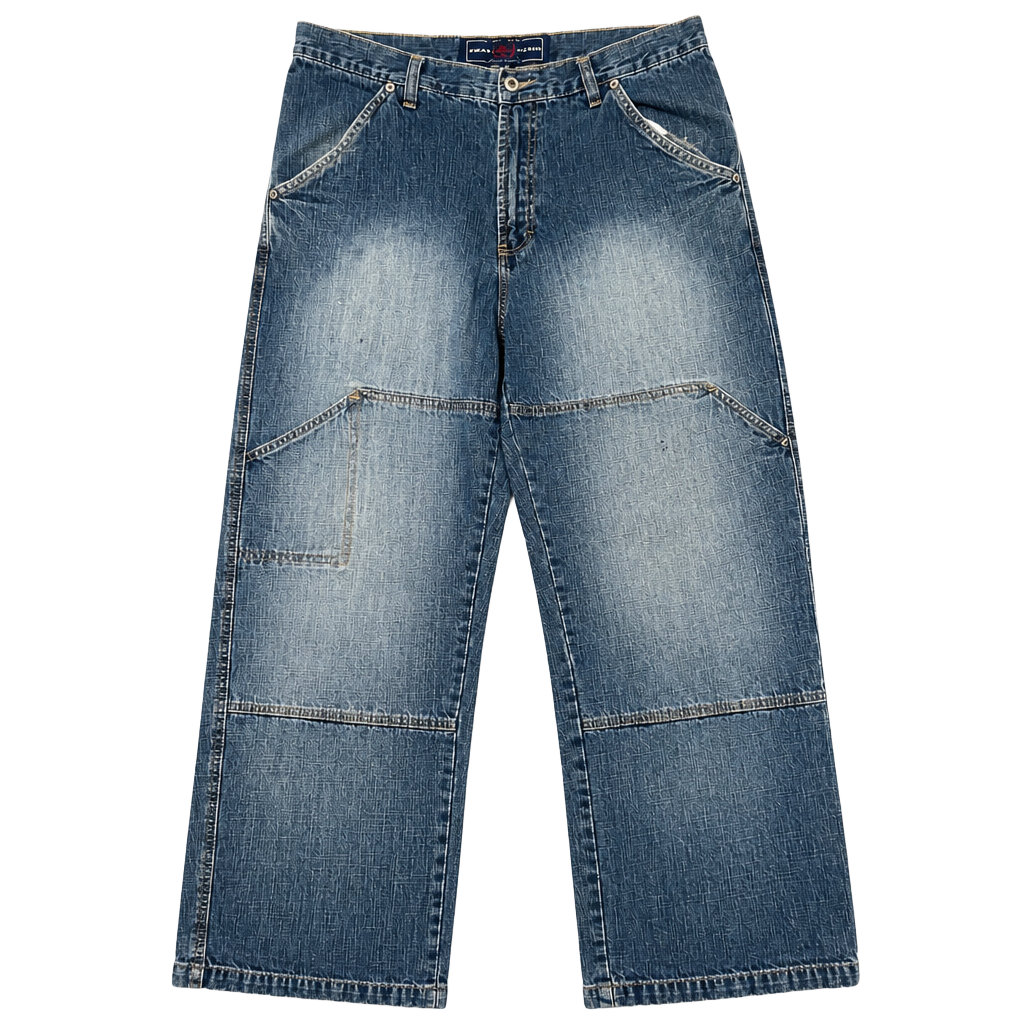 Vintage Phat Farm Y2K Baggy Double Knee Carpenter Denim Jeans 32x33 1
