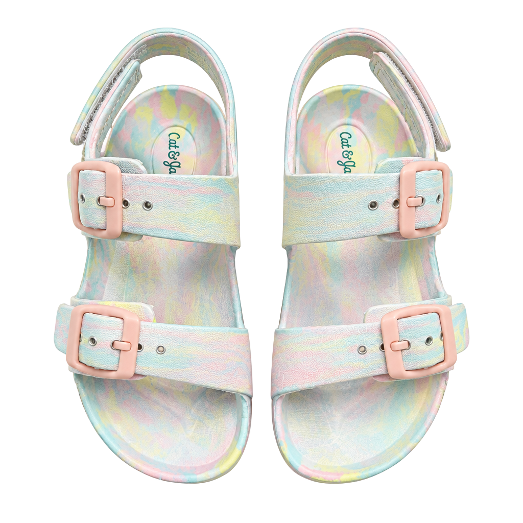 Cat & Jack Baylor Sandals Size 9 Pastel Multi Buckle 1