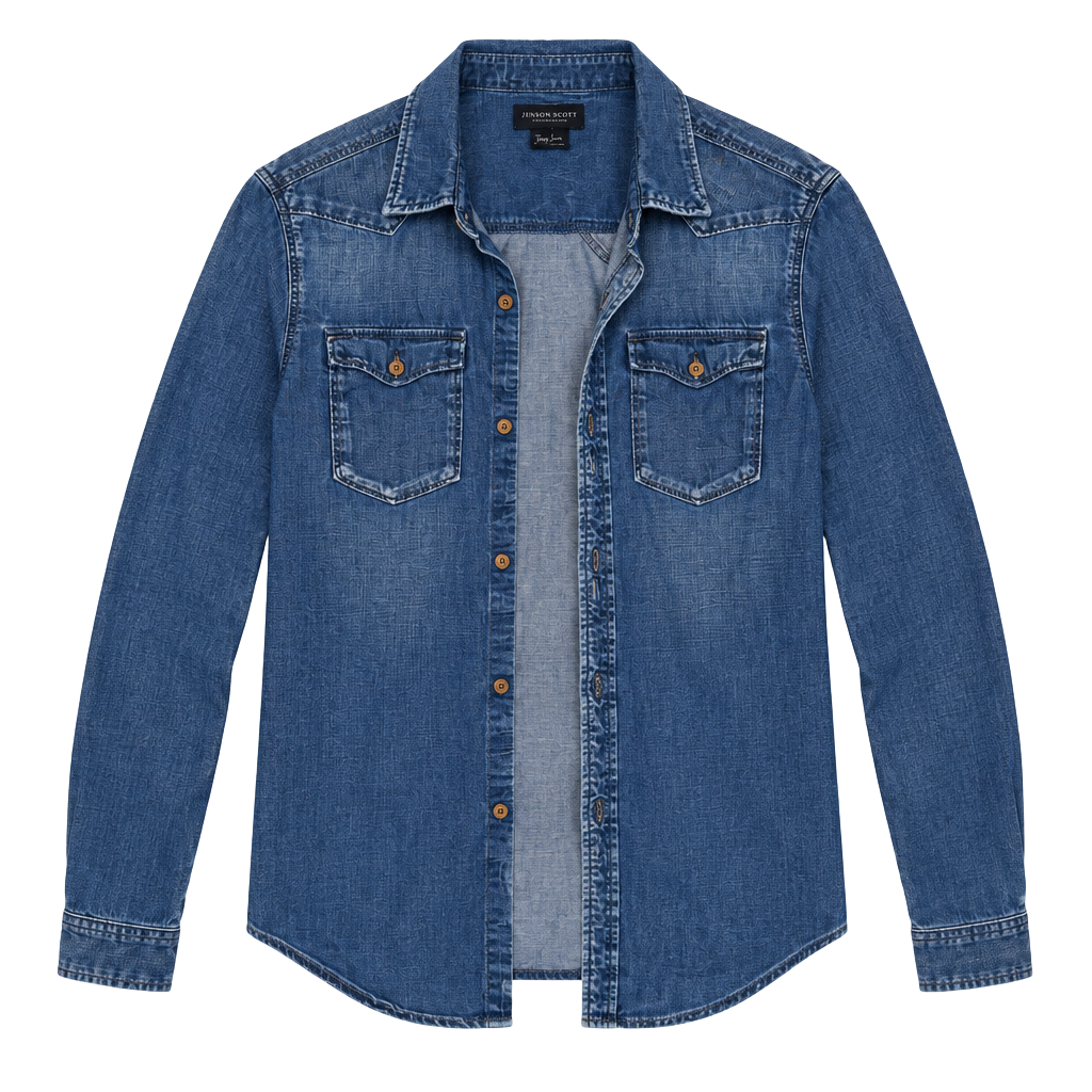 Maison Scotch Amsterdams Blauw Denim Shirt Blue Cotton/165 1