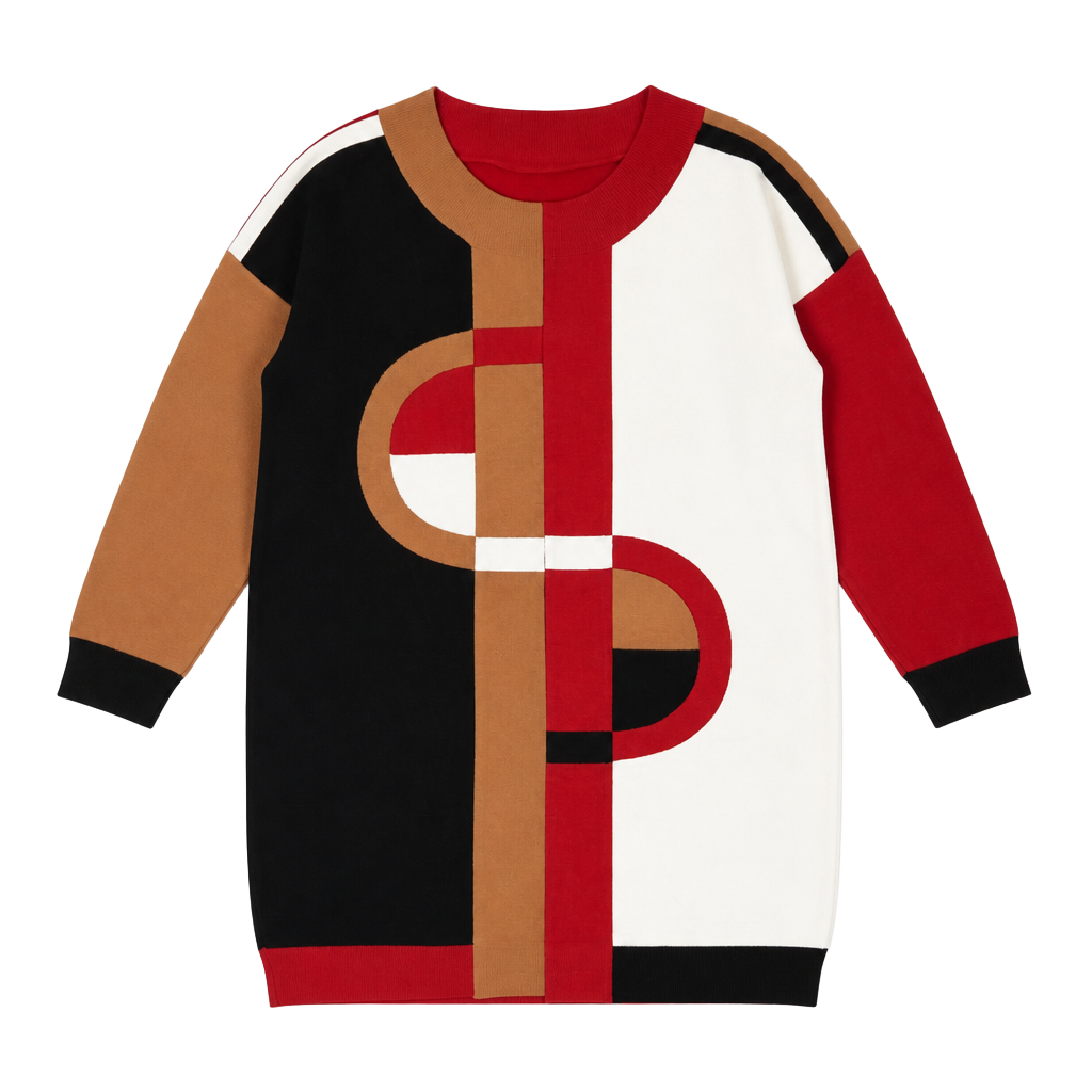 Ashro Colorblock Coat Size 3X Red Black Tan White/130 1