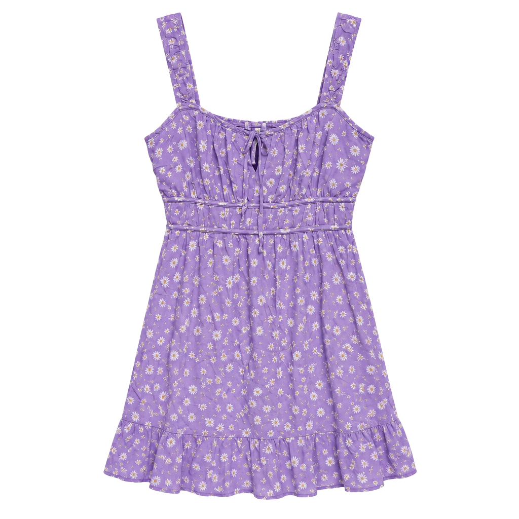 Stitch & Pine Purple Floral Mini Dress Size L /150 1
