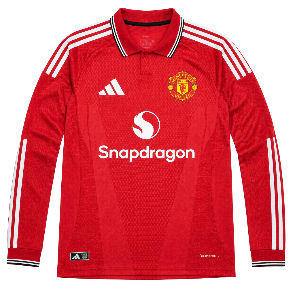 Adidas Manchester United Long Sleeve Home Jersey Size M Red 1