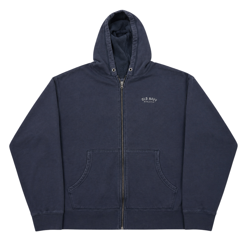 Old Navy Athletic Full Zip Hoodie Navy Blue Size XXL 1