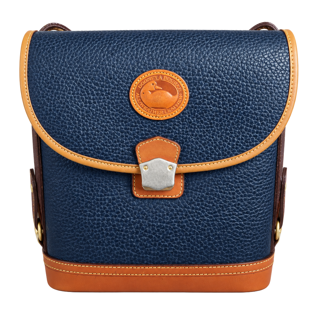 Dooney & Bourke All-Weather Leather Binocular Bag Navy Blue Crossbody 1