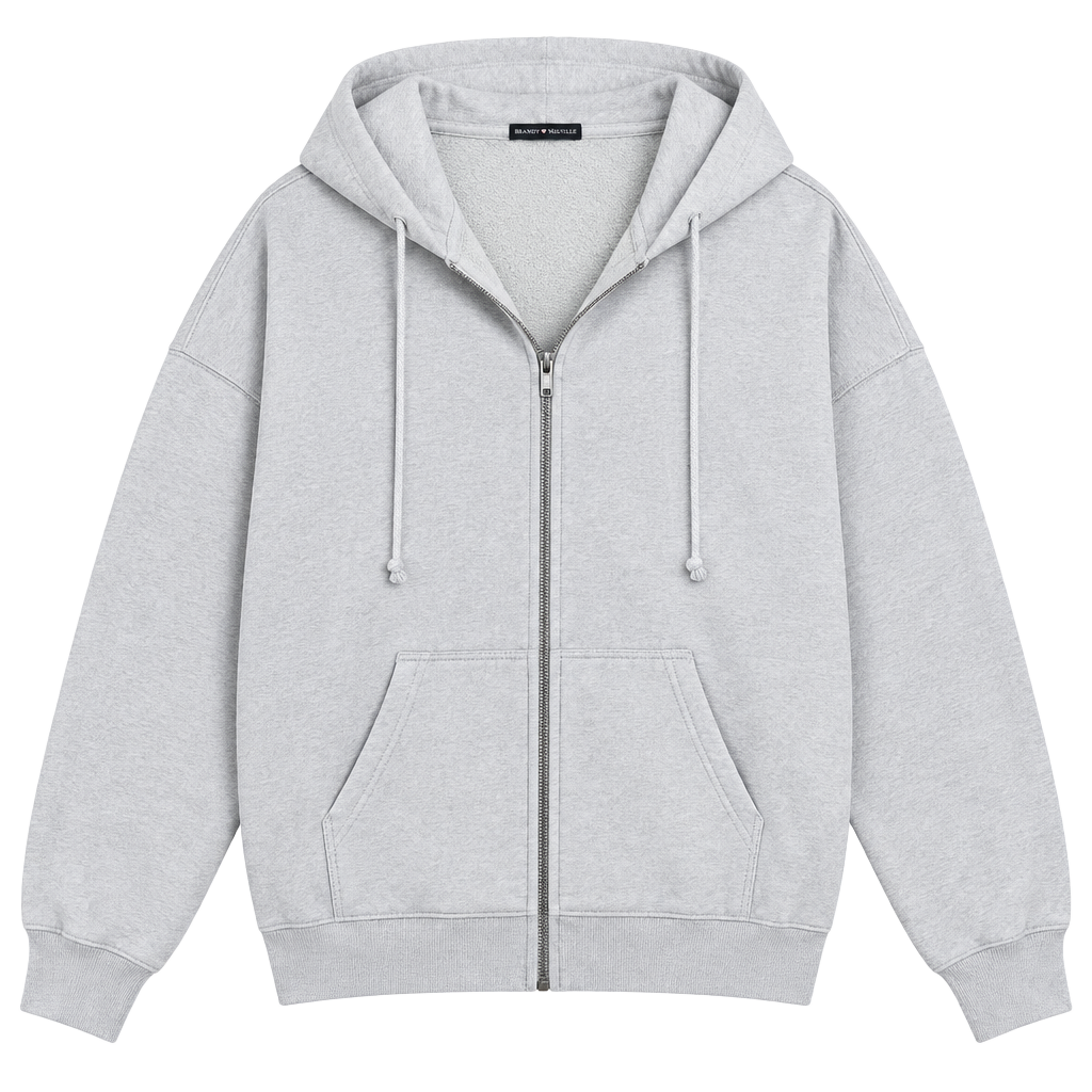 Brandy Melville Christy Hoodie White Zip Up 1