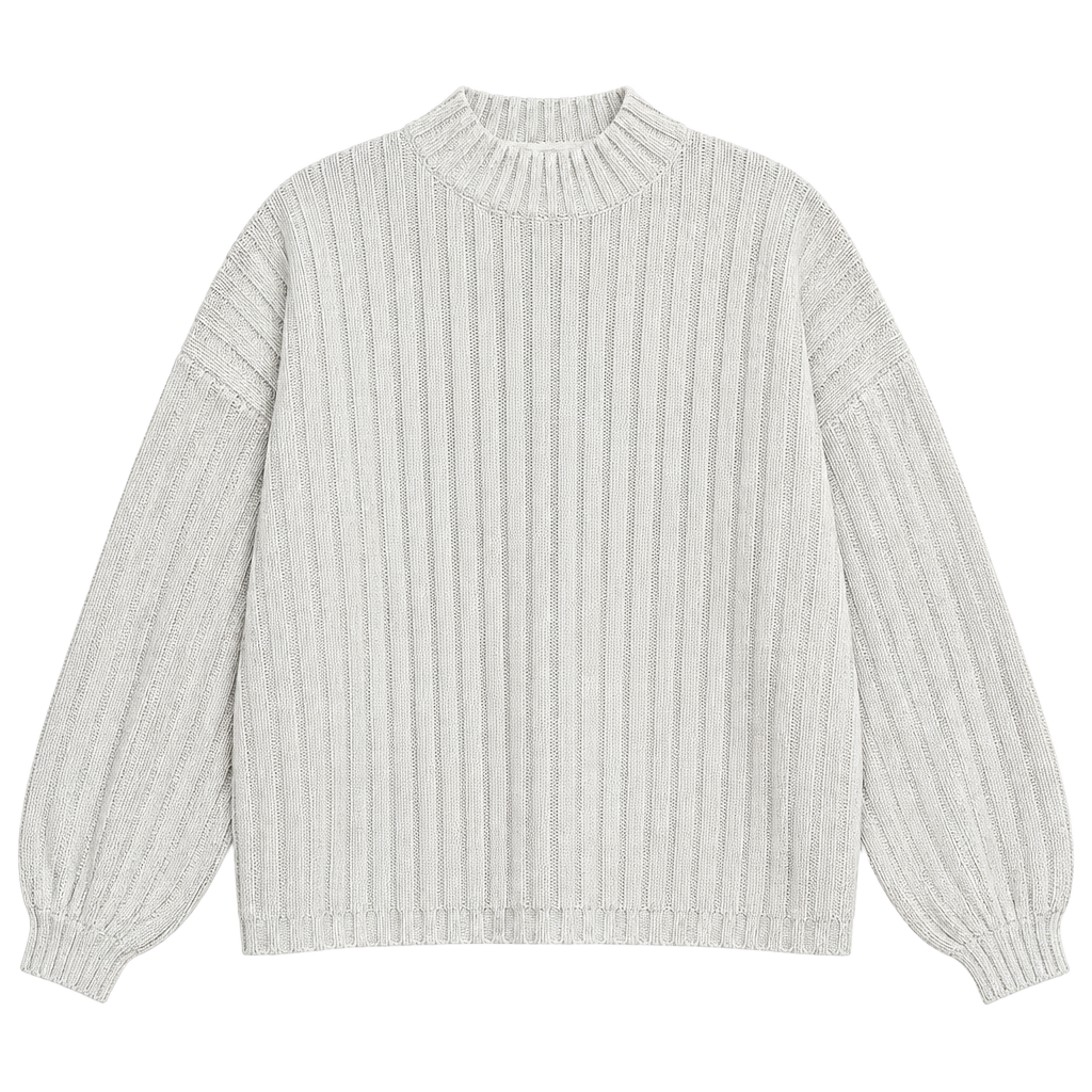 Princess Polly Oversized Sweater Size L/XL White Ribbed Knit 1