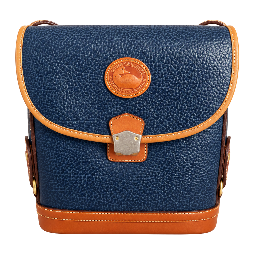 Dooney & Bourke Vintage All Weather Leather Binocular Bag Navy Blue Crossbody 1