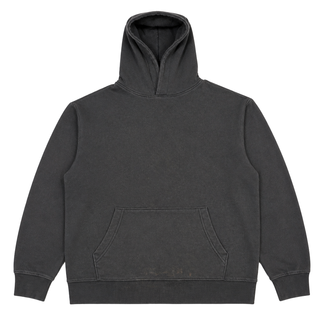No Boundaries Blank Fleece Pullover Hoodie Black Oversized 1