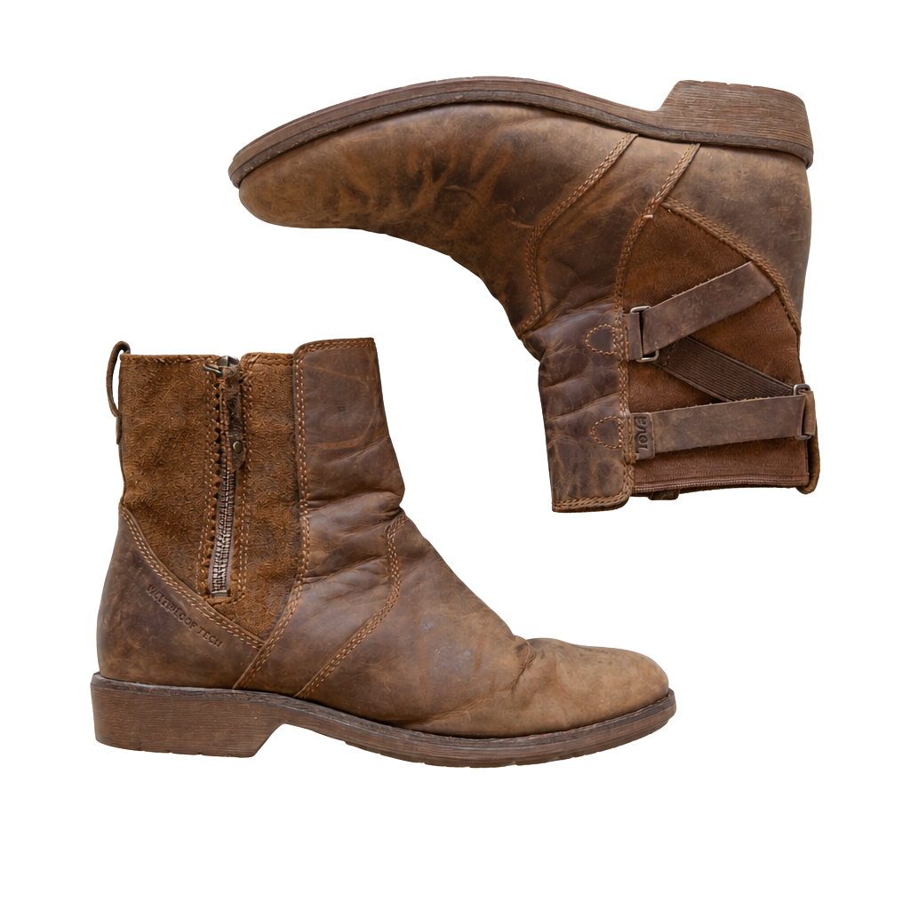 Teva Ellery Waterproof Ankle Boot in Pecan Leather Women’s US 7 Nature Outdoors Hiking Granola Gorpcore Weathertech Weatherproof Quality 1