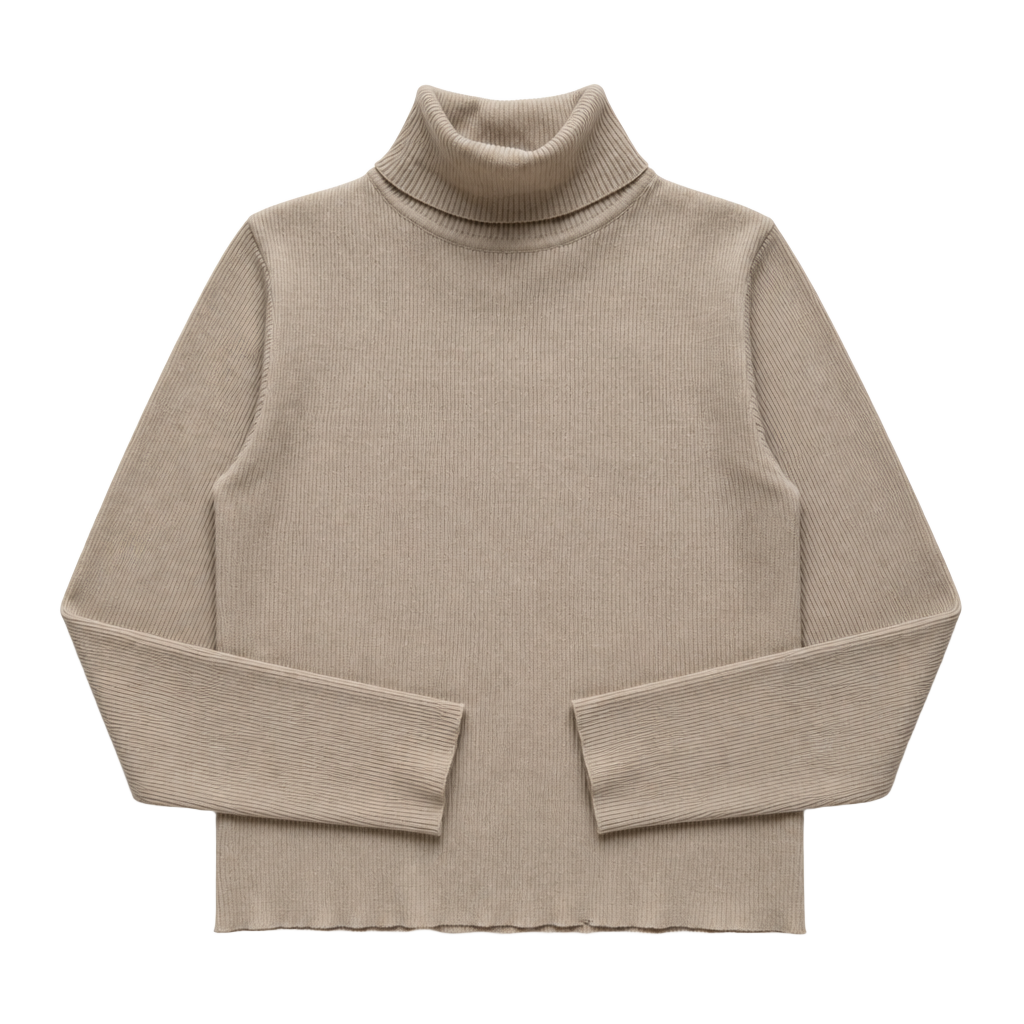 Vintage 1970s Beige Ribbed Knit Turtleneck Sweater 100 Acrylic Super Soft Cozy Fall Staple Small 1