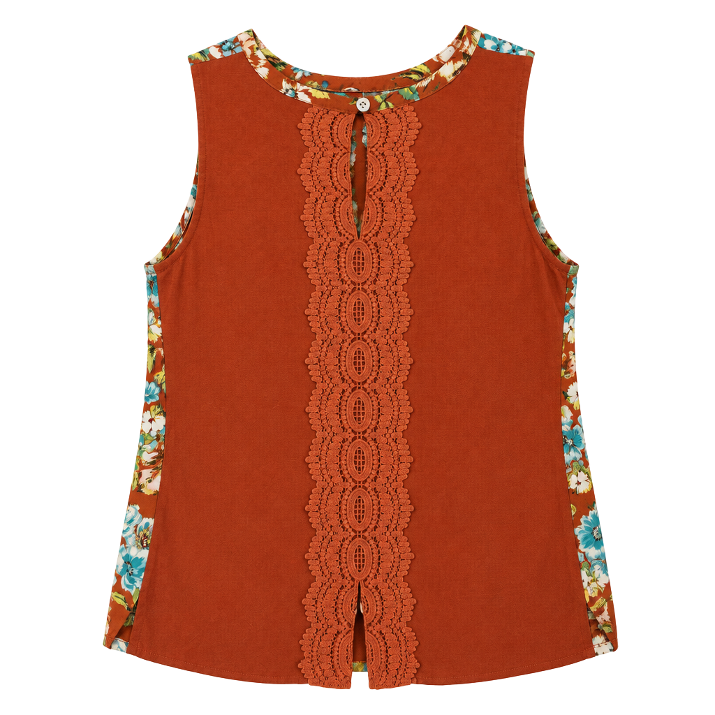 Daniel Rainn Floral Lace Trim Tank Top 1